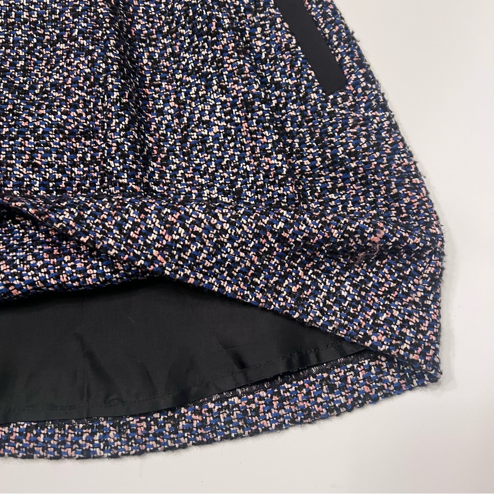 French‎ Connection Multi-Color Tweed w/ Black Contrast A-Line Mini Skirt Size 6 - Picture 9 of 13